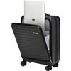 TydeCkare Trolley Bagaglio a Mano 55x40x20 cm, con Tasca Frontale, ABS+PC Rigido Ultraleggero Rigidità 4 Ruote Silenziose, Chiusura a Combinazione, Nero