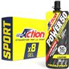 ProAction Carbo Sprint Power 50 Carbo Gel 50g | Gel Carboidrati 2:1 con Maltodestrine e Ciclodestrine Altamente Ramificate per Ciclismo Endurance | 70 ml per Stick | Box da 8 Stick