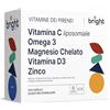 Bright Naturo Omega 3 TG, Magnesio, Zinco, Vitamina D3, Vitamina C Liposomiale - SmartAbsorb™ | per immunità, energia e salute delle ossa | 28 bustine giornaliere