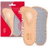 SULPO 3/4 Solette ortopediche - Solette scarpe - Plantare piede piatto - Solette in vera pelle conciata al vegetale - Supporto dell'arco trasversale - Per avampiede e metatarsali - Antiscivolo - 37/38