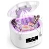 Bwaliffury Pulitore Ultrasuoni 50000Hz, Pulitori Ultrasuoni, Ricaricabile Lampada UV Ultrasonic Cleaner, 380ml, 3 Modalità per Apparecchi Ortodontici, per Protesi, Allineatori, Testine Di Spazzolini, Gioielli