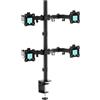 ONKRON Supporto Monitor Scrivania per 4 Schermi 13-32, Carico Totale 32 kg, Braccio Monitor VESA 75x75-100x100, Supporto Schermo PC Scrivania Girevole e Inclinabile, Altezza Regolabile, Nero D421E-B