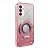 BLOTECH Cover Brillantini Compatibile con Samsung Galaxy A04s Bling Custodia in Silicone 360 rotazione finger grip glitter e supporto anello Morbido TPU Shockproof Coperture Bumper Gel Soft Custodia,Oro rosa
