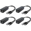 ANVISION Splitter PoE Gigabit da 4 pacchetti, adattatore Ethernet da 48 V a 12 V 2 A, per videocamera di sicurezza, AP, Voip e altro, AV-PS12-G