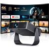 PUTRIMS Proiettore Portatile【Smart TV & 1000+ Canali Live】Mini Proiettore 4K Smart TV Compatibile con Netflix, Rotazione 330°, Auto Focus WiFi Bluetooth, 1080P Nativo, Videoproiettore soffitto casa/campeggio