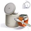 THREEKEY Stazione di ricarica wireless Mag, 4 in 1, Qi2, 15 W, per iPhone serie 17/16/15/14/13/12, iWatch, Airpods, iPad, caricatore da 65 W incluso (giallo)