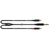 Cordial CFY 1.5 VCC - Cavo adattatore Y con jack stereo dorato da 6,3 mm e 2 connettori RCA dorati