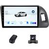 Yihyati Auto radio of 2Din compatibile con CarPlay wireless/Android Auto per Audi Q5 8R 2008-2017 con 9 Pollici Bluetooth/FM/GPS/fotocamera posteriore/Controllo del volante ADAS DVR(B,X2)