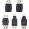 xiwai Micro USB 2.0 OTG Mini USB 5 pin Tipo-A maschio a femmina, supporto ricarica e sincronizzazione dati, nero, confezione da 5 pezzi