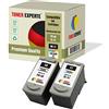TONER EXPERTE PG40 PG-40 CL41 CL-41 2 Cartucce d'inchiostro compatibili con Canon Pixma iP2600 MP140 MP460 iP1800 iP1900 iP2500 MP190 MP210 MP220 MP170 MP180 MP160 MP470 MX300 MX310 | Alta Capacità