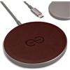 dreem Caricatore wireless magnetico Dreem Empower - Compatibile con MagSafe per iPhone 17/16/15/14/13/12 e dispositivi certificati Qi - Pelle vegana premium [CAFFÈ]