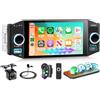 Rimoody Autoradio 1 Din con Wireless Carplay Android Auto Bluetooth 5.2 FM/AM/RDS, 5 Pollici Touchscreen Radio con iOS/Android Mirror Link USB/AUX/EQ/Tipo C Comandi al Volante Telecamera Posteriore