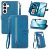 Fertuo Cover per Samsung Galaxy S26 Plus, Custodia a Libro in Pelle PU Flip Case con Porta Carte, Chiusura Magnetica e Cinturino [Disegni di Fiori] Portafoglio Interno Silicone Antiurto, Blu