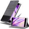 Cadorabo Custodia Libro per Huawei P10 in GRIGIO NERO - con Vani di Carte, Funzione Stand e Chiusura Magnetica - Portafoglio Cover Case Wallet Book Etui Protezione