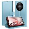 Eirltiy Cover per Honor Magic 8 Lite Portafoglio Pelle PU Premium, Custodia Scomparti Carte Antiurto Protettiva Case con 1 Vetro Temperato, Blu
