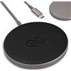 dreem Caricatore wireless magnetico Dreem Empower - Compatibile con MagSafe per iPhone 17/16/15/14/13/12 e dispositivi certificati Qi - Pelle vegana premium [NERO]