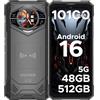 DOOGEERugged S200 X Rugged Smartphone 5G, 48GB+512GB, Android 16, 1.32 Rear Display, 10100mAh, 6.72 FHD+ 120Hz Telefono Indistruttibile,100MP+20MP/NFC/BT5.2/WiFi6/5G Dual SIM