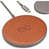 dreem Caricatore wireless magnetico Dreem Empower (Secondi di fabbrica) - Compatibile con MagSafe per dispositivi come iPhone 17, 16, 15, 14, 13, 12 e altri certificati Qi - Pelle vegana premium [CARAMELLO]