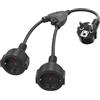 TWSOUL Doppia spina per presa, prolunga con 2 spine, cavo di prolunga esterno con contatto di protezione, IP44, impermeabile, fino a 250 V/16 A, per casa, ufficio, esterno (2 scomparti)