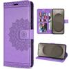 betterfon Custodia per Samsung Galaxy S26 5G | Custodia a portafoglio con scomparti per carte di credito | Custodia con chiusura magnetica | Mandala viola