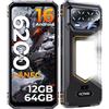 HOTWAV T8 Rugged Smartphone Android 16-12GB+64GB/2TB TF/Octa-core Telefono Indistruttibile Cellulare Robusto, 6200mAh 6.75 HD+ 5MP+20MP, Gemini AI, NFC/Face ID/OTG/GPS/Dual SIM 4G