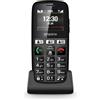 Emporia Happy - Telefono cellulare per Anziani, robusto e di qualità, Volume alto, Display a colori, Bluetooth, 3 Tasti di chiamata rapidi, Tasti Grandi illuminati, Basetta di ricarica, Nero (Italia)