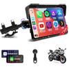 Vtopek 7 Carplay Schermo per Moto con 2 Modalità Alimentazione Wireless CarPlay Android Auto con HD-Touchscreen Impermeabile IP67 Navigatore Moto Carplay Schermo Doppio Bluetooth Controllo Vocale MirrorLink