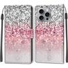 KENHONER Custodia per iPhone 16 Pro Max, rosa | Portafoglio Pelle PU, Magnetica, Resistente Agli Urti, Scomparto Carte Credito, Pieghevole, Flip Libro, Motivo