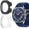 Vanrain Cover per Samsung Galaxy Watch Ultra 2025, 2 Pezzi Custodia Protezione Totale Ultra Sottile Cover Rigida per PC Schermo con Pellicola Vetro, Transparent+Nero
