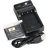 DSTE - Batteria agli ioni di litio e caricatore micro USB, compatibile con Nikon EN-EL19, Coolpix S32, S100, S4100, S4200, S4300, S5200, S5300, S6500, S7000 fotocamera digitale NP-BJ1, DSC-RX0