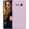 Kaywzo Cover per Samsung Galaxy Note 8,Custodia in Silicone TPU Liscio di Morbido con Modello Cardiaco,Design Minimalista,Ultrasottile Donna Antiurto Case Cover,Viola