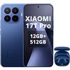 XIAOMI 17T Pro,Smartphone 12+512GB,Display Eye-Care da 6,83 a 144Hz,Batteria al silicio-carbonio da 7000 mAh (tip),Teleobiettivo Leica 5x,HyperCharge da 100W,Deep Blue,Included Blue Headphones