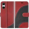 BoxTii Cover per Sony Xperia 10 VI, Custodia in PU Pelle Portafoglio, Magnetica Flip Cover a Libro con Slot per Schede per Sony Xperia 10 VI, Rosso