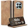 Ottcooed Cover per Xiaomi Redmi Note 15 Pro Plus 5G Custodia, Cover Pellicola a Libro Portafoglio in Pelle Porta Carte Protettiva Slot per Scheda Flip Case Wallet Case, Marrone