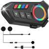OBEST Cuffie per Casco da Moto, Auricolari Bluetooth Casco Moto, con luci LED e RGB, Bluetooth 5.4 a Mani Libere senza fili, Cancellazione del Rumore HD, Impermeabilità IPX8