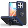 RankOne Custodia per Motorola Moto g56 5G (6.72 Inches), Staffa ad Anello Base di Aspirazione Magnetica Cover per Cellulare Trasparente Opaca - Blu Reale