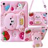 EspZanthic Bambini Cover per Samsung Galaxy Tab A11 Tablet 8,7 Pollici 2025/Galaxy Tab A9 2023, Custodia Morbida Silicone Antiurto con Portamatite, Carino Supporto Pieghevole, Tracolla