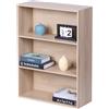 Relaxdays Libreria, HxLxP: 82 x 60 x 24 cm, 3 ripiani regolabili, scaffale soggiorno, rovere
