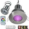 Planetitaly [Kit professionale 3pcs] faretto box doccia sensoriale bagno turco sauna led rgb rgbw cromoterapia dmx IP65 tenuta stagna 24v 12wx3 36w controller dimmer alimentatore telecomando inclusi