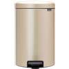Brabantia Pattumiera a Pedale 20L, Lega di Acciaio Plastica, Metallic Gold, 20 litri