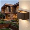 TOT ELECTRIC Applique plafoniera da esterno parete luce attacco e27 doppia illuminazione (Marrone)