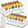 Xiuxhae 2 Supporto per Lecca-lecca in acrilico, dotati di 100 Bastoncini per Cake Pops, Porta Lecca Lecca non necessitano di piatti e i Lecca Lecca Compleanno Bambini non cascheranno (15cmBastoncini)