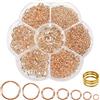 TOAOB THE ONE AND ONLY BABY TOAOB 2300 Pezzi Anelli Aperti di Salto Anellini per Bigiotteria Oro Rosa Anelli Aperto in Metallo con Strumento per Ciondoli Braccialetti Collane Gioielli Fai Da Te Orecchini 3 mm a 10 mm