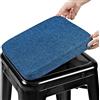 BUYUE - Taburete magnético de lino natural, cojín de asiento pequeño, antideslizante, transpirable, para café y bistro, apilable, metal cuadrado, azul oscuro