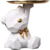 YogAes Statua Geometrica dell'Orso con Vassoio, Portachiavi dal Design Sofisticato, Svuotatasche con Stile per l'Ingresso, Ciotola per Chiavi con Figurina dell'Orso, Scultura Decorativa Portaoggetti ( Colore