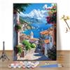 MEIYUDA Dipingere con i Numeri Adulti Paesaggio Stradale, Kit di Pittura Acrilica Fai-da-Te per Adulti Principianti Facile su Te, Paint by Numbers Pittura Decora la Casa Regalo 30x40cm(Senza Cornice)