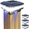 GEYUEYA Home Luce Solare Pilastro Giardino all'aperto IP65 Impermeabile Quadrato Nero Paesaggio Cap Lamp per Patio Recinzione Pali in Legno (4 Pcs)