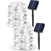 NWPUSZ Luci solari da giardino all'aperto, confezione da 2 pezzi in totale 20 m, 200 LED ad energia solare, 8 modalità impermeabili, timer filo di rame, luce solare da giardino per esterni, interni