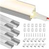 BRIMETI Profili per Strisce LED 6x Profili Angolari da 1 Metri in Alluminio U-forma con Copertura Opaca, Schermatura Opaca ingombro max striscia led 10.5mm - 14.2 x 8.5mm