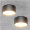 Klighten 2 Pezzi 18W Faretti da Soffitto LED Rotonda, Faretto da Superficie, Faretti Cilindro Moderna, Plafoniera, Alluminio+Acrilico, IP44, Bianco caldo 3000K, 1029LM, Nero, 60 x 120 mm